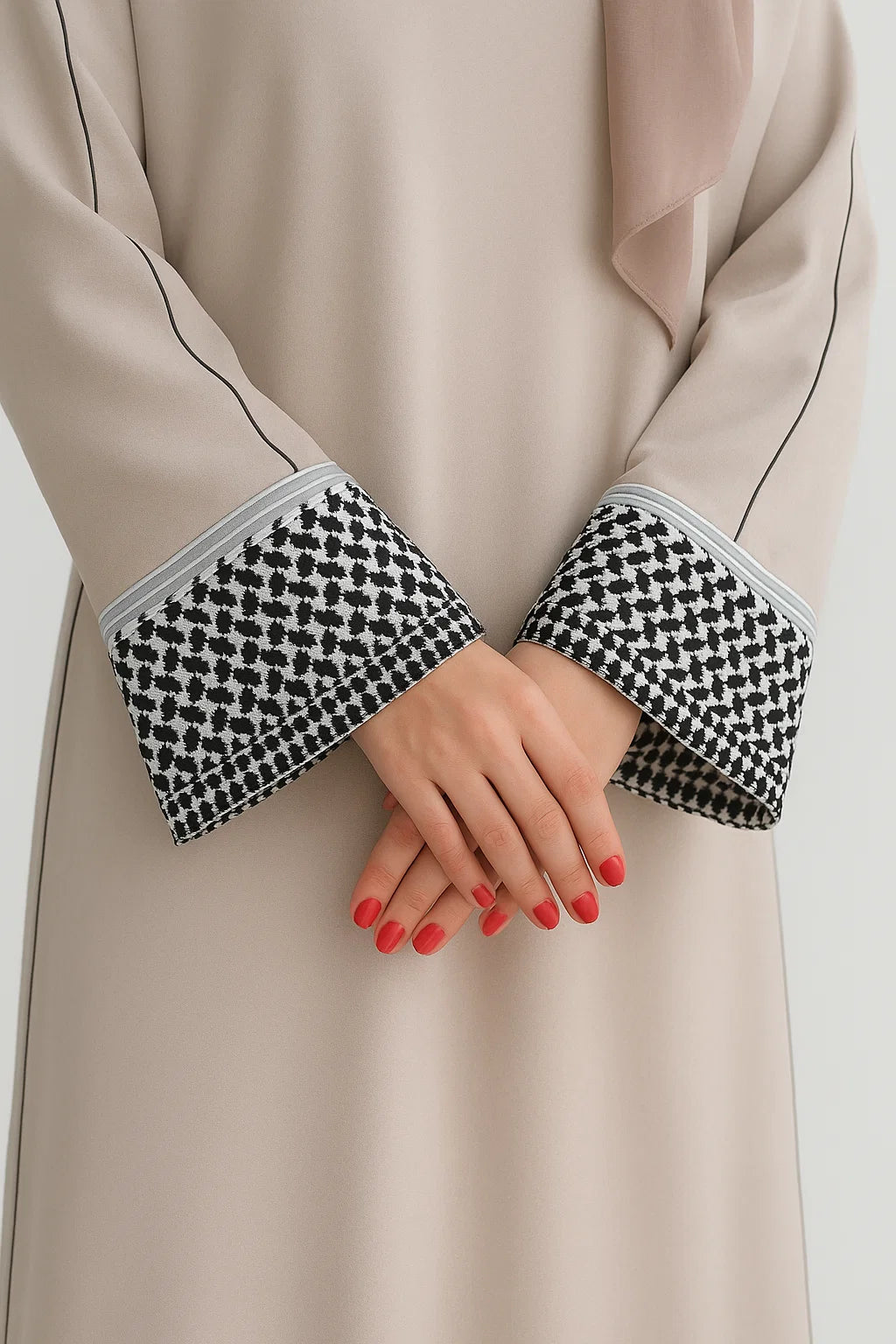 Palestinian Cuff Abaya – Sandstone