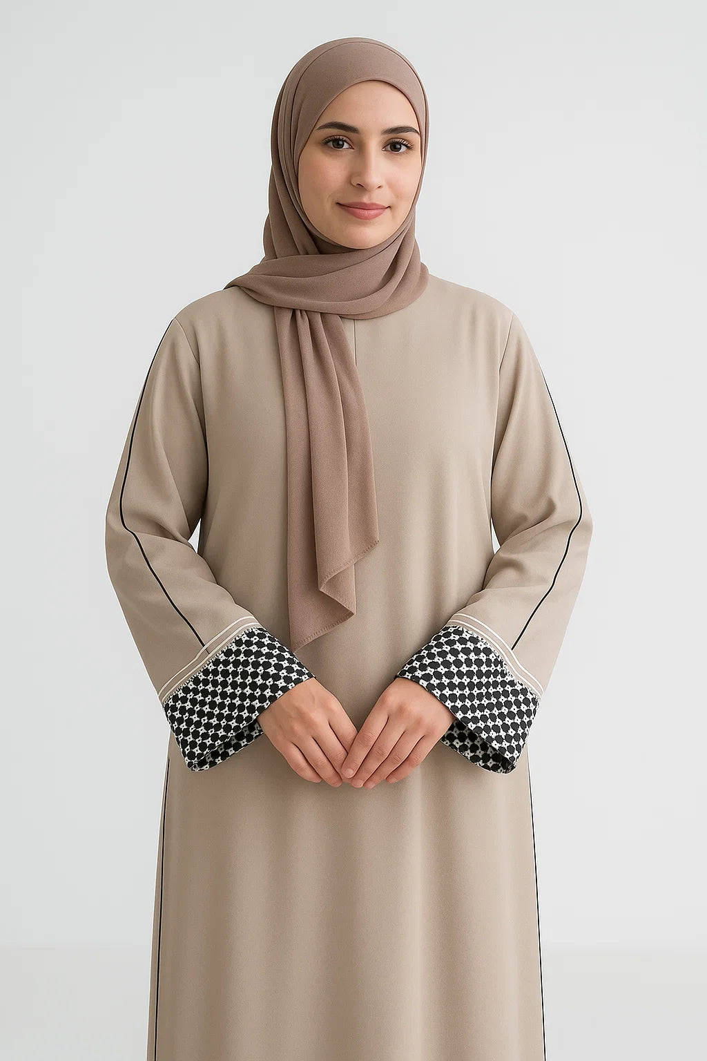 Palestinian Cuff Abaya – Sandstone
