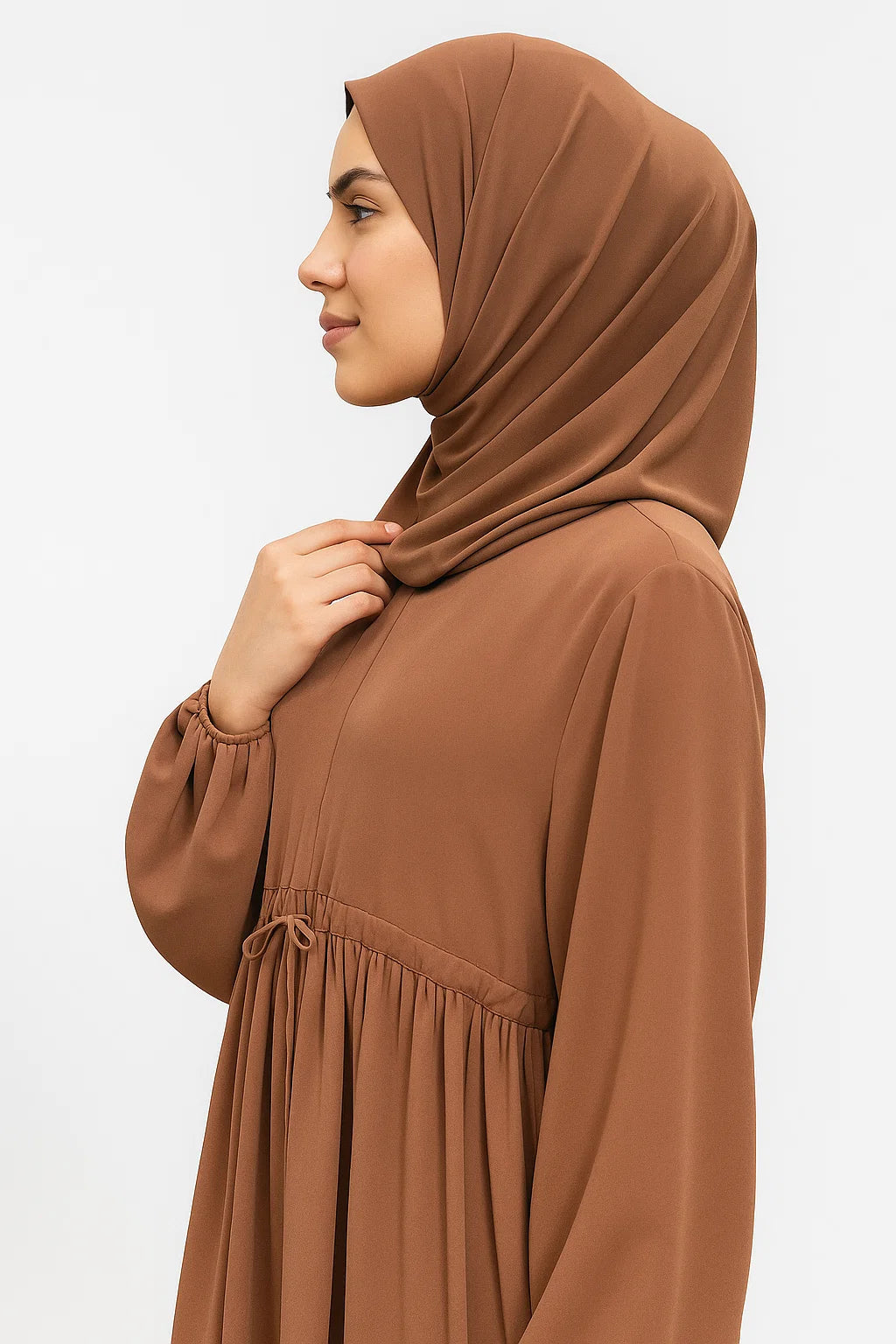 Drawstring Abaya – Warm Caramel