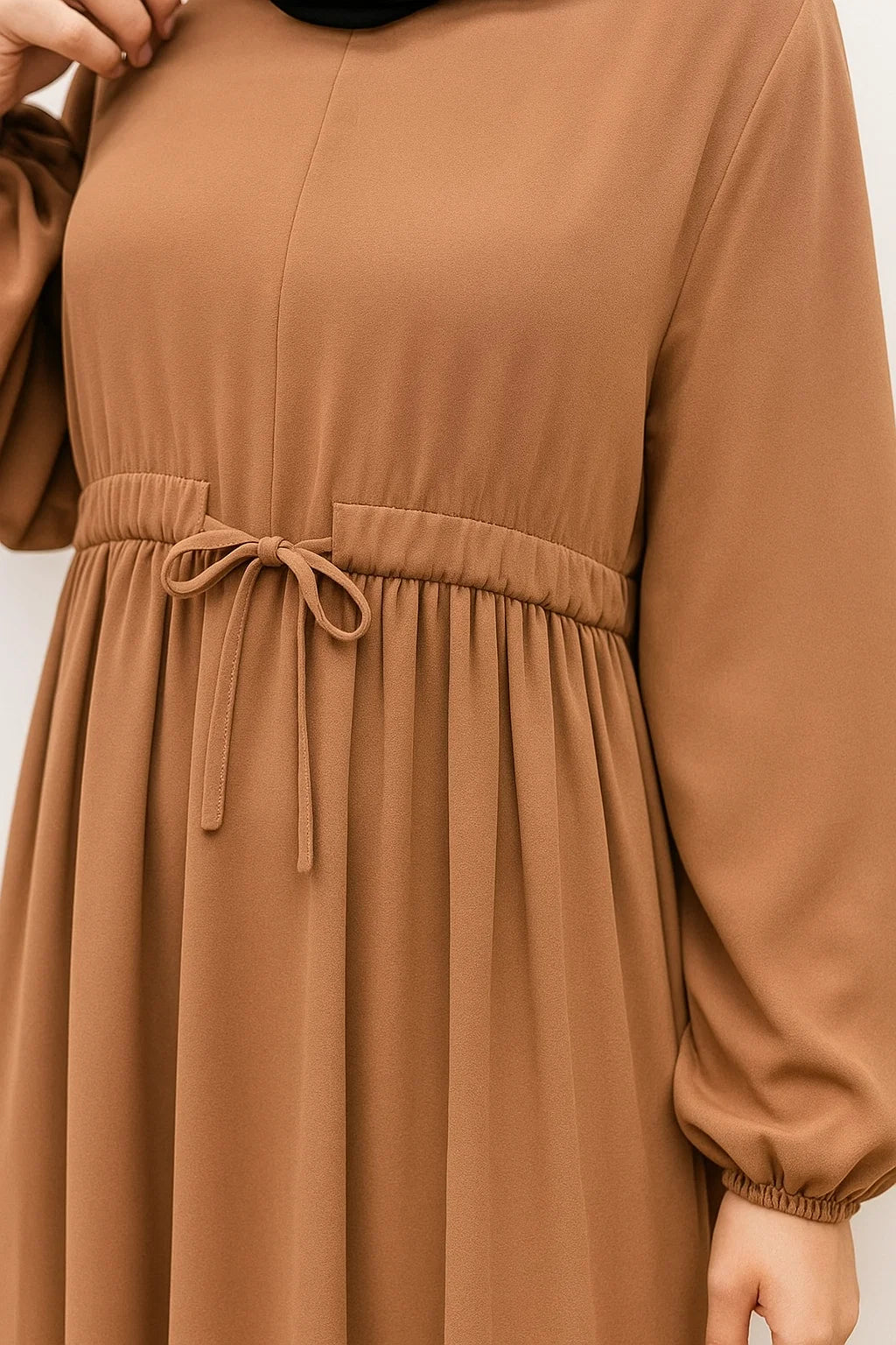 Drawstring Abaya – Warm Caramel