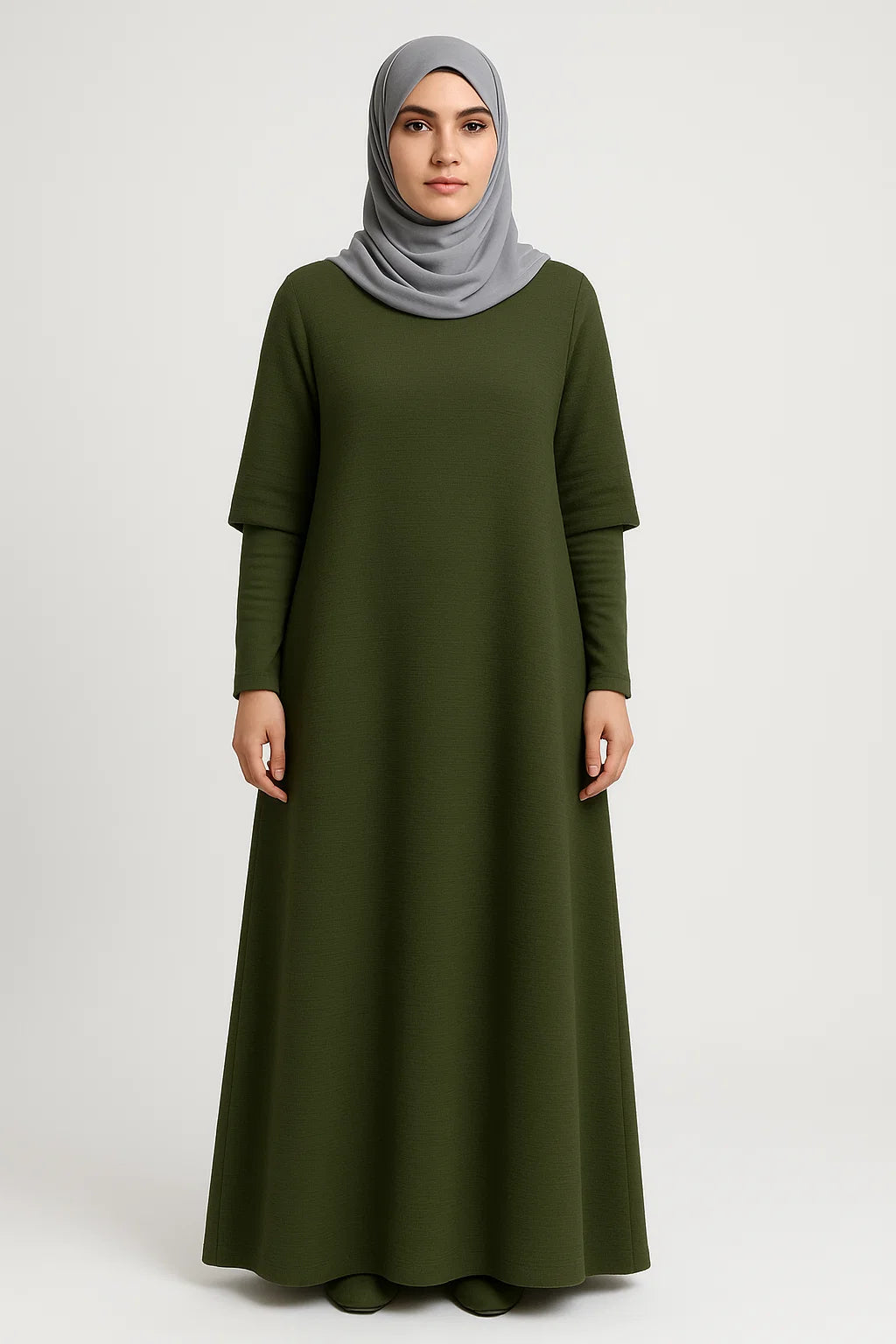 Short Sleeve Abaya – Olive Green