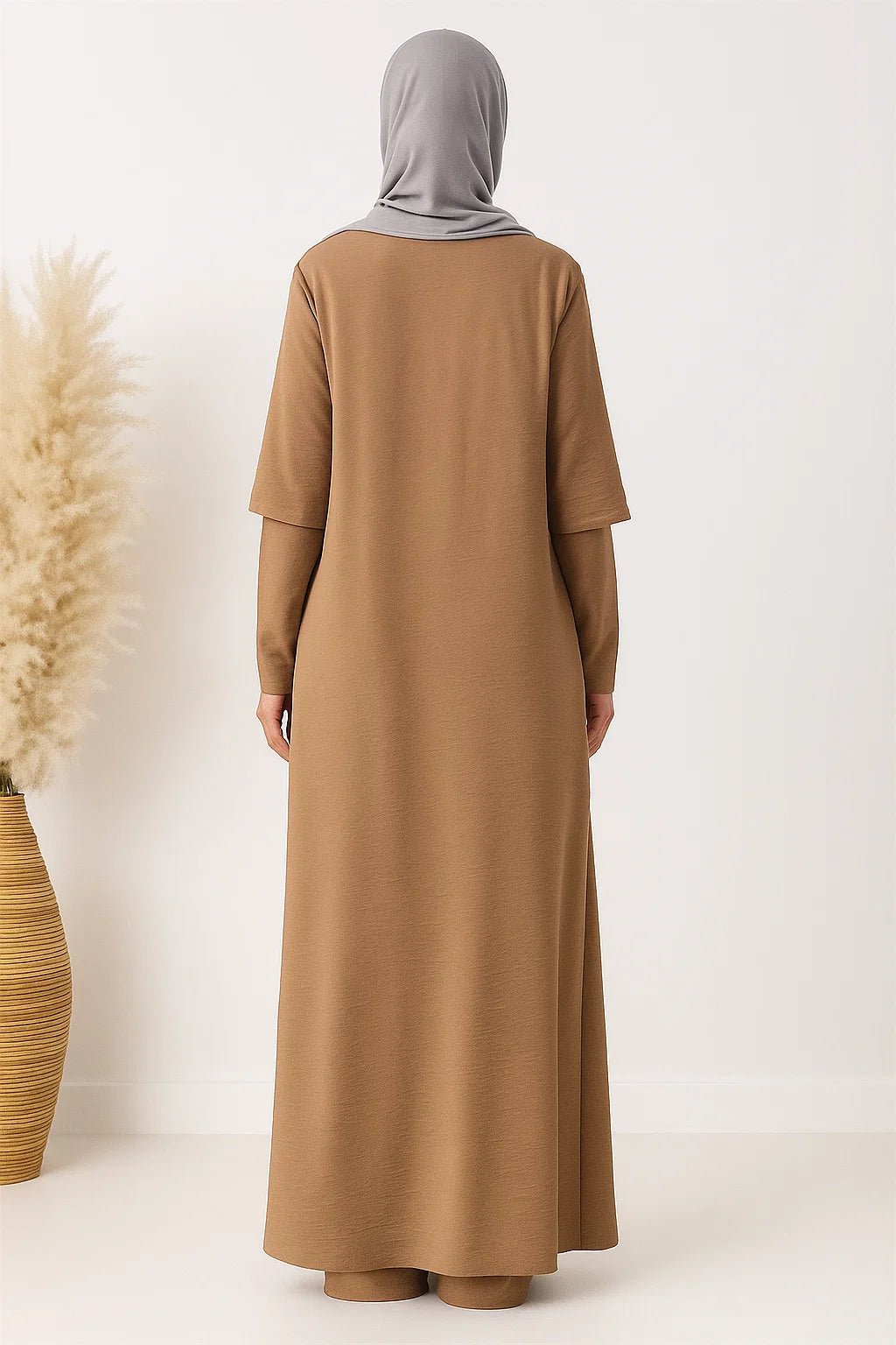 Short Sleeve Abaya – Camel Brown