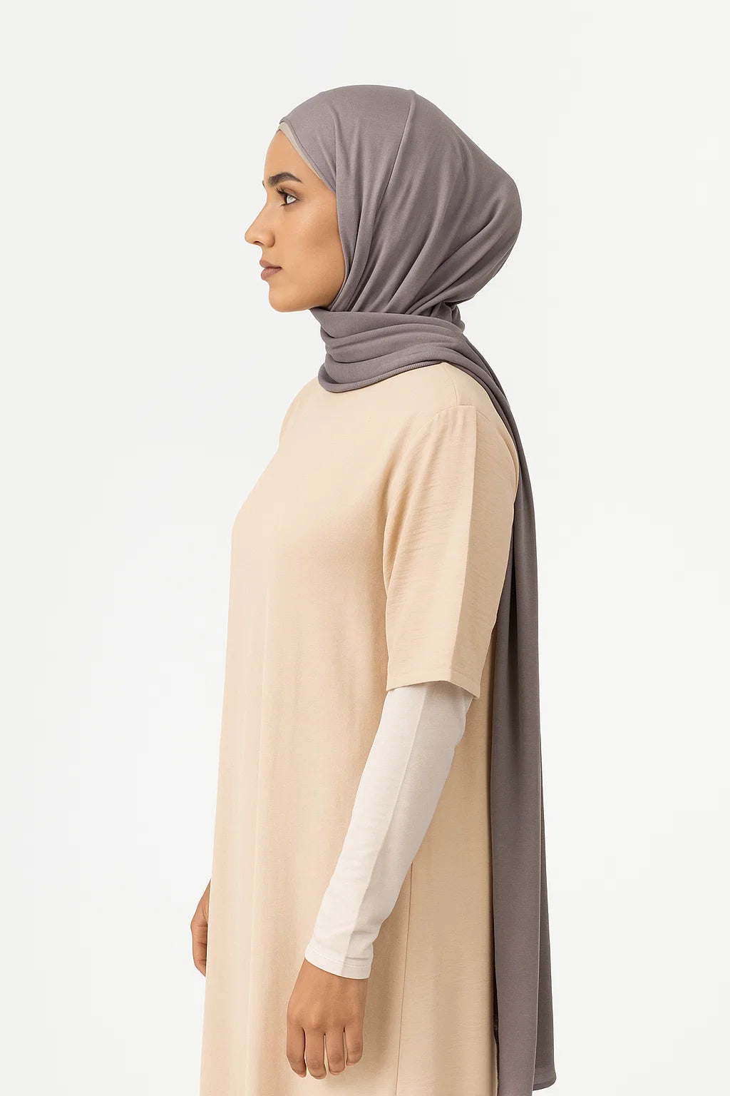 Short Sleeve Abaya – Cream Beige