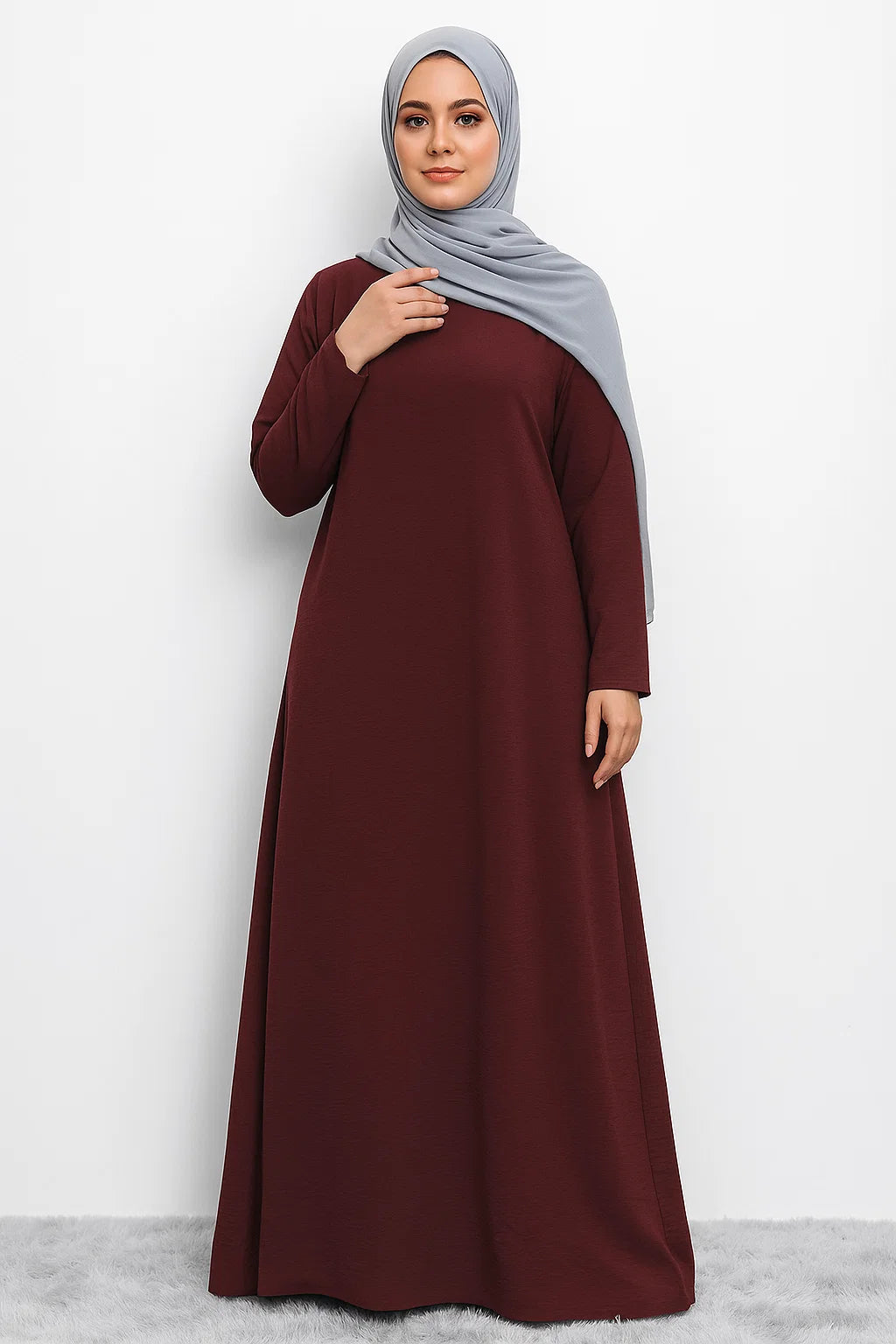 Short Sleeve Abaya – Deep Plum