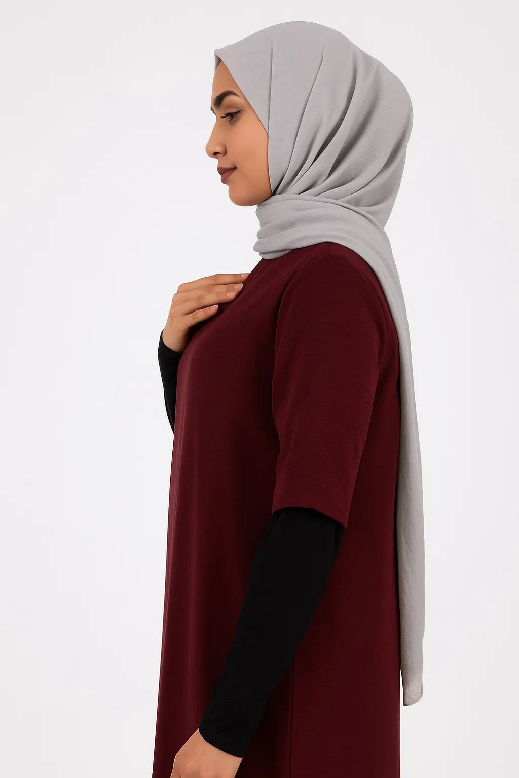Short Sleeve Abaya – Deep Plum