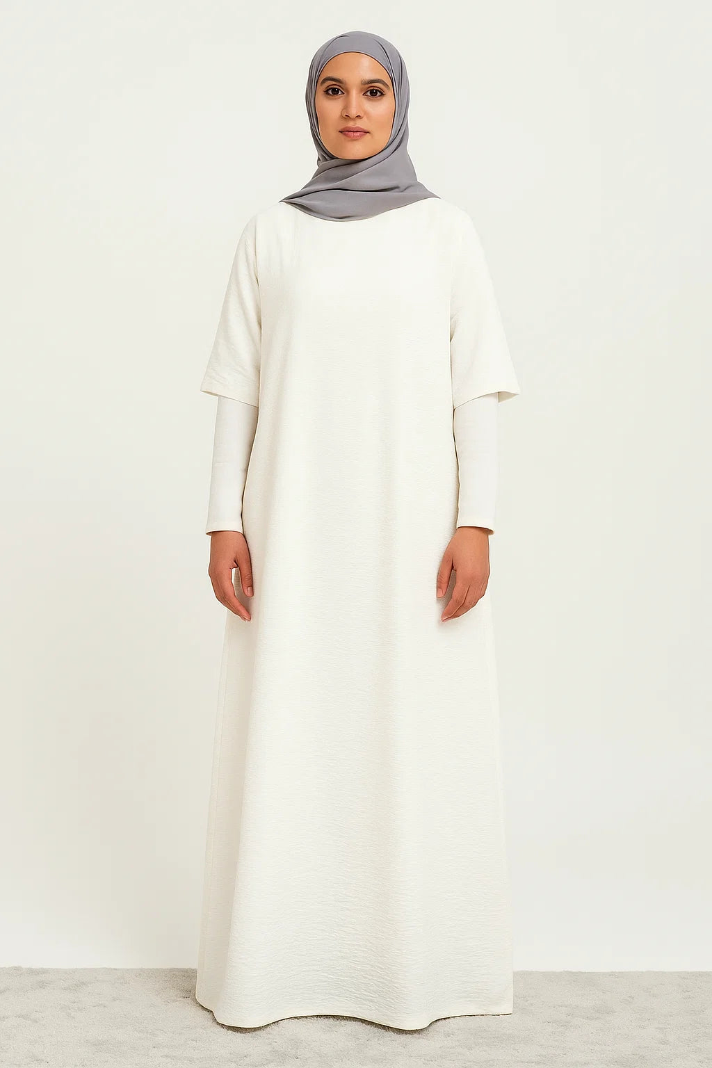 Short Sleeve Abaya – Off White