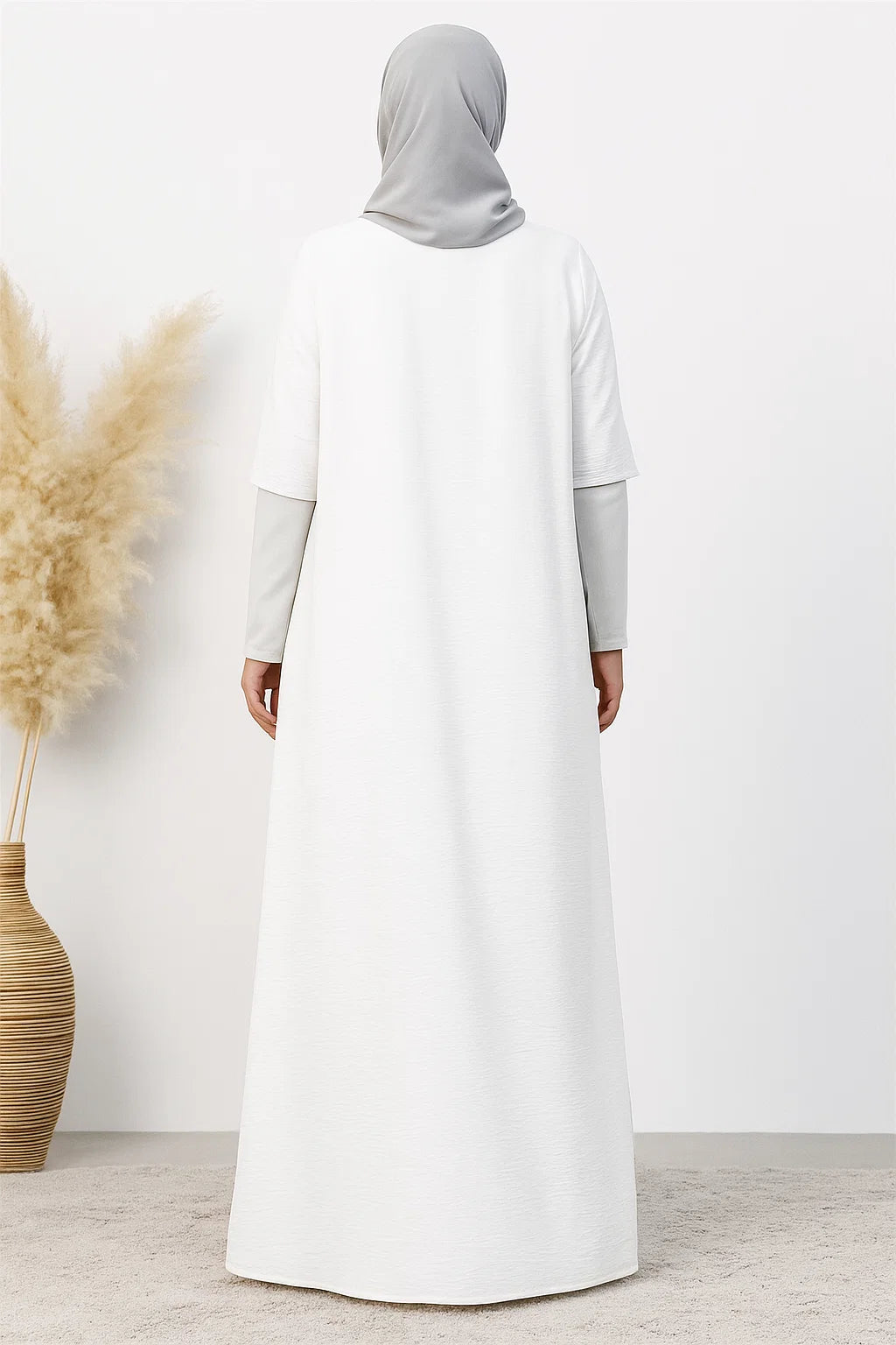 Short Sleeve Abaya – Off White