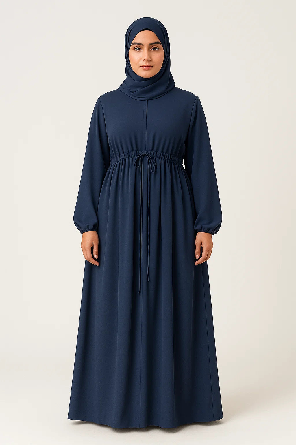 Drawstring Abaya – Navy Blue