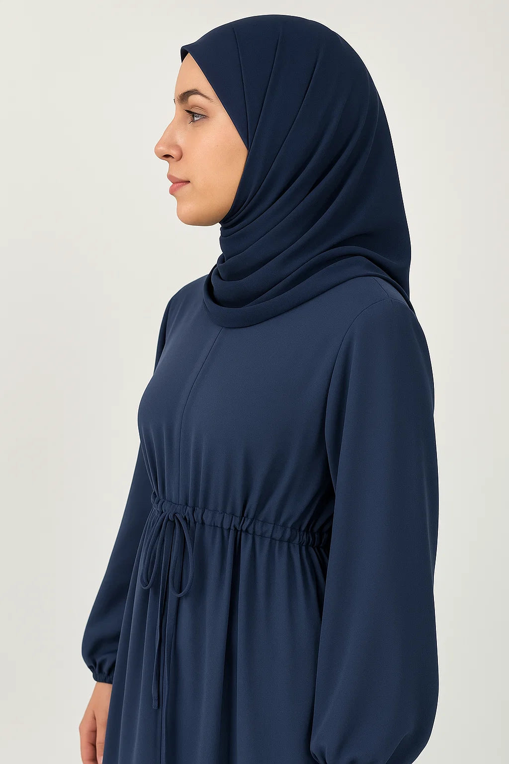 Drawstring Abaya – Navy Blue