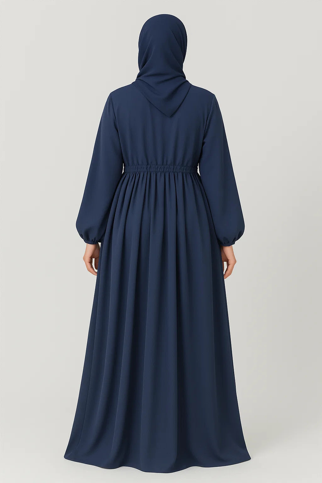 Drawstring Abaya – Navy Blue