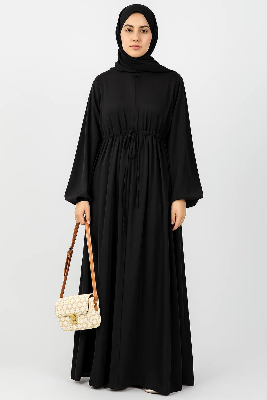 Drawstring Abaya – Black