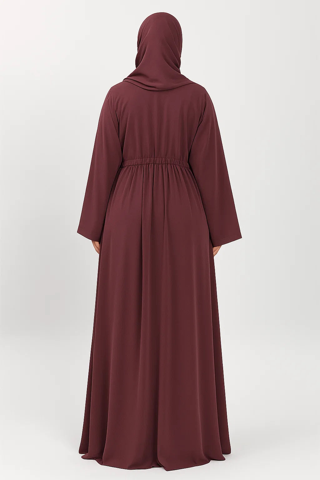 Drawstring Abaya – Deep Plum