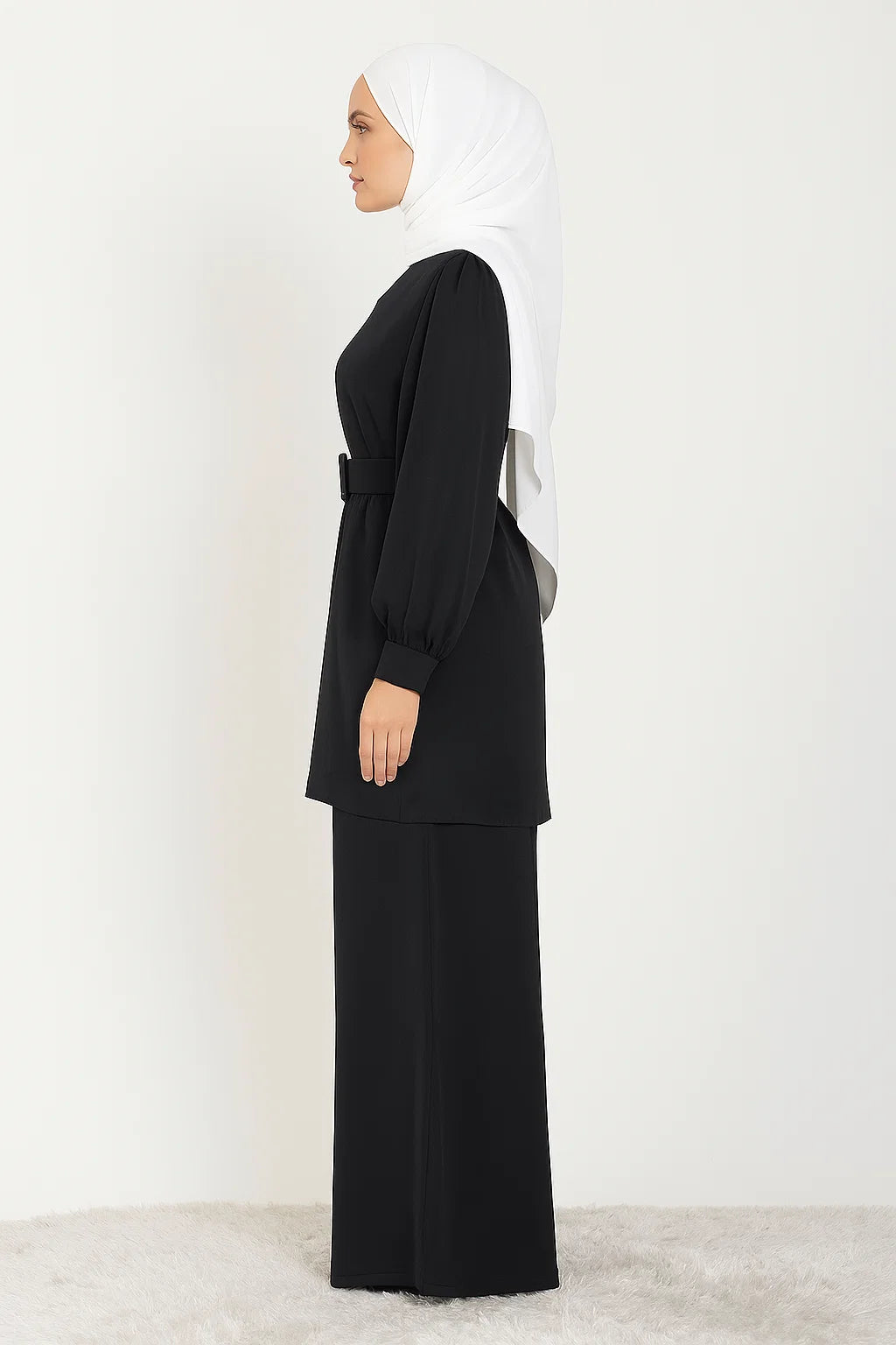 Two-Piece Belted Set – Black