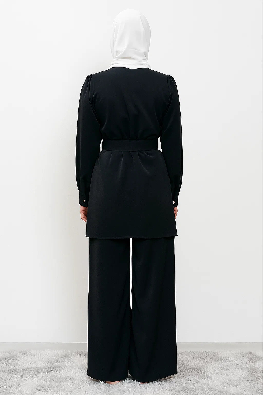 Two-Piece Belted Set – Black