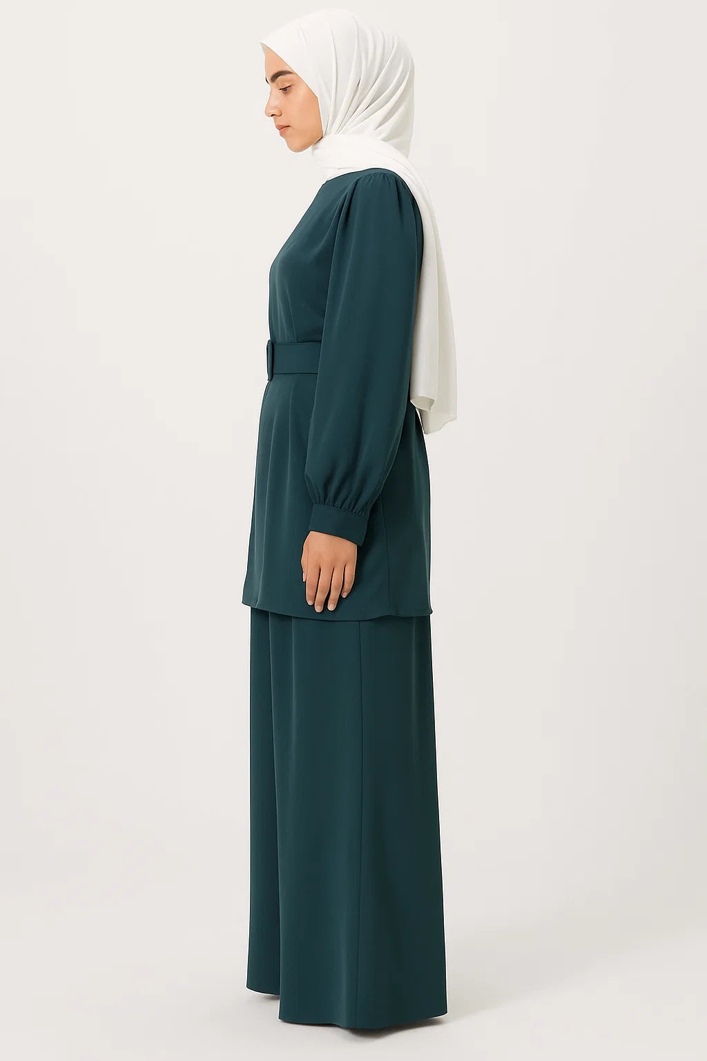 Two-Piece Belted Set – Teal