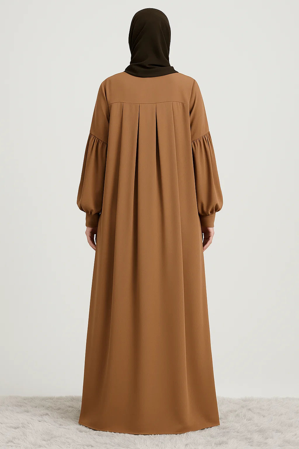 Pleated Abaya – Camel Brown