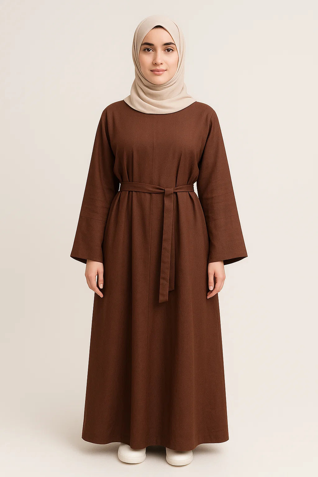 Linen Abaya – Brown