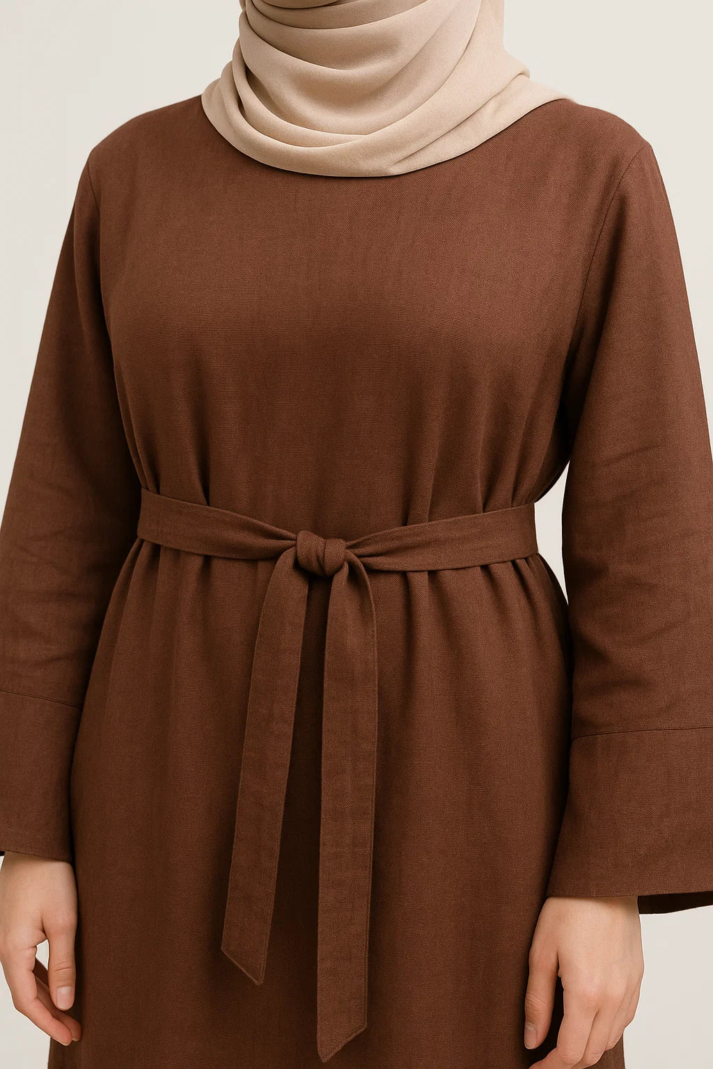 Linen Abaya – Brown