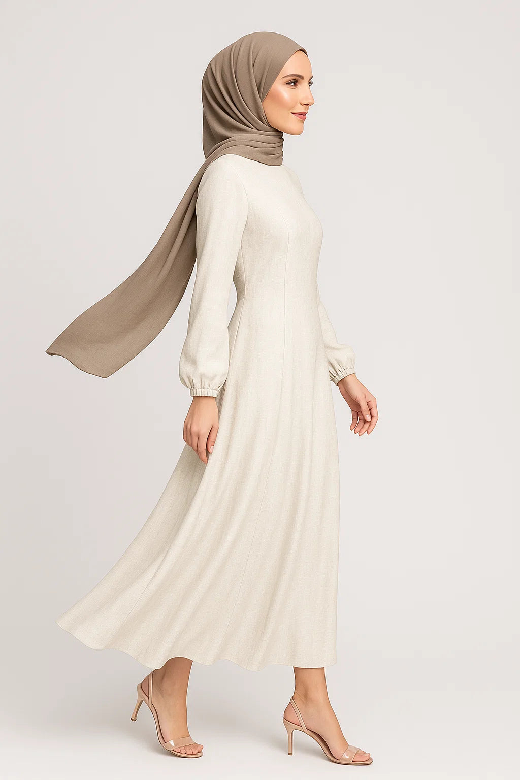 Linen Maxi Abaya – Ivory