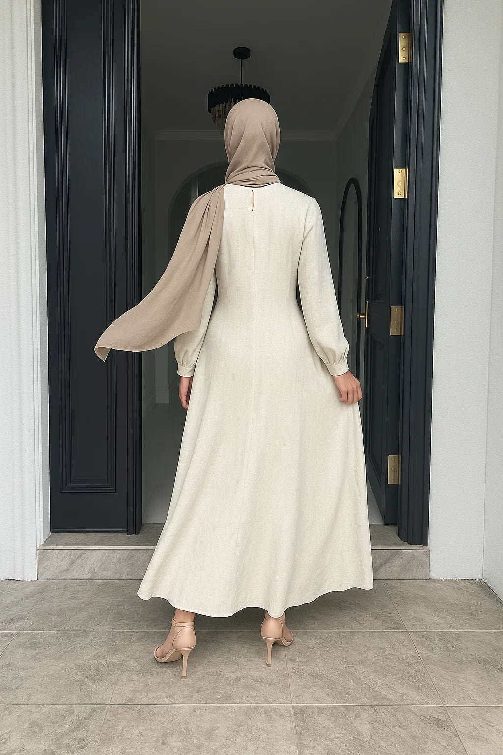 Linen Maxi Abaya – Ivory