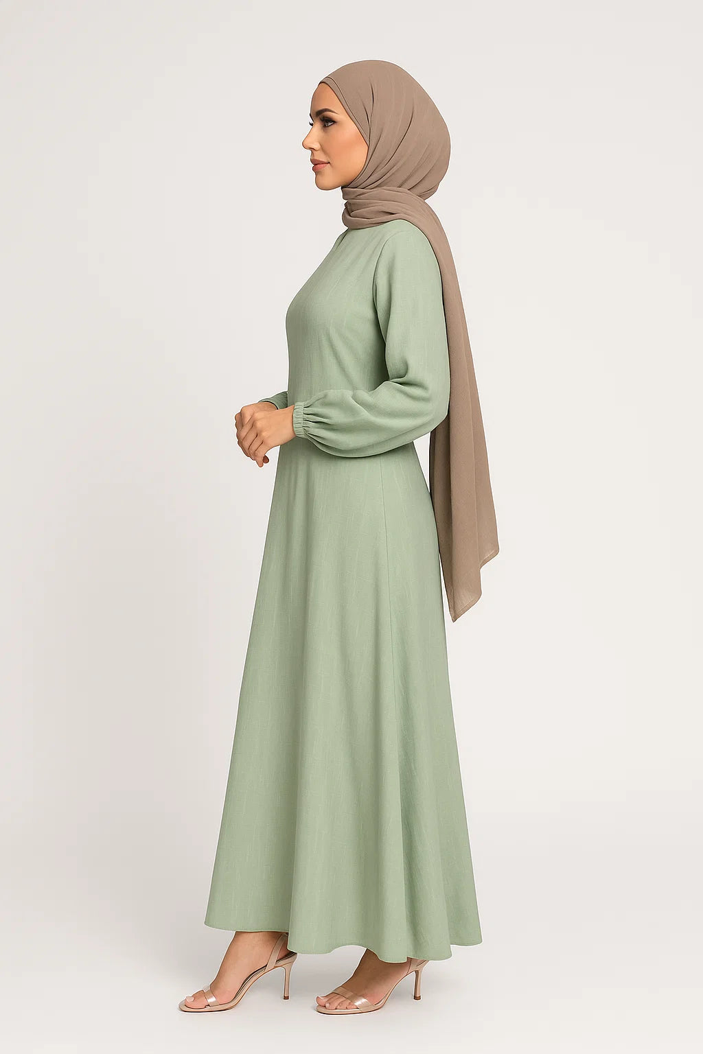 Linen Maxi Abaya – Sage