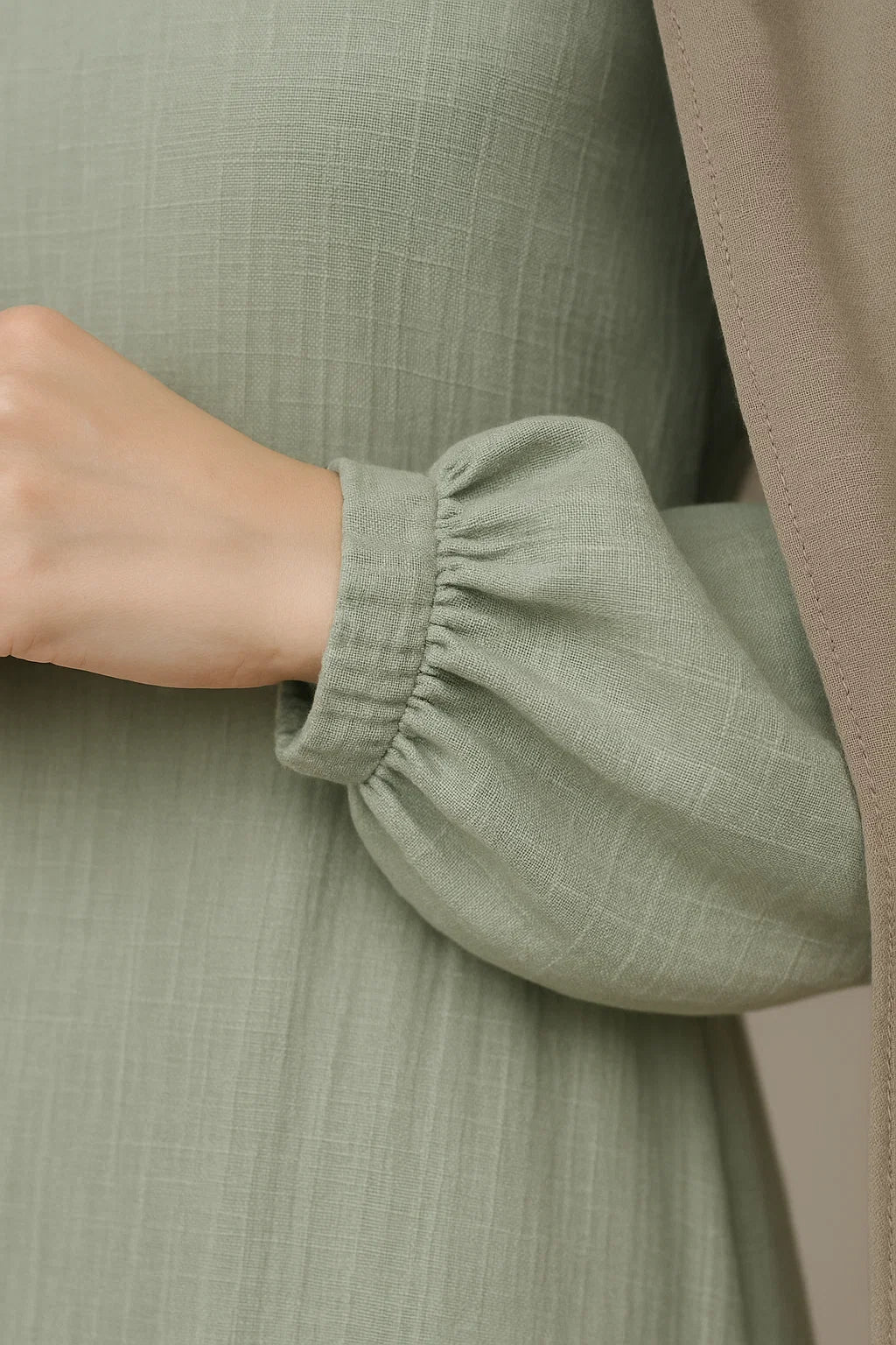Linen Maxi Abaya – Sage