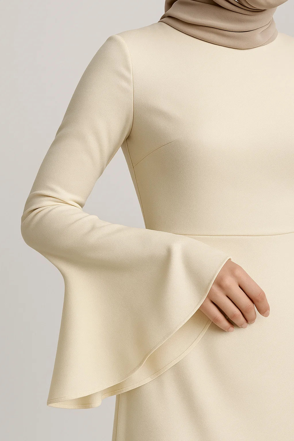 Flared Sleeve Maxi Dress – Ivory
