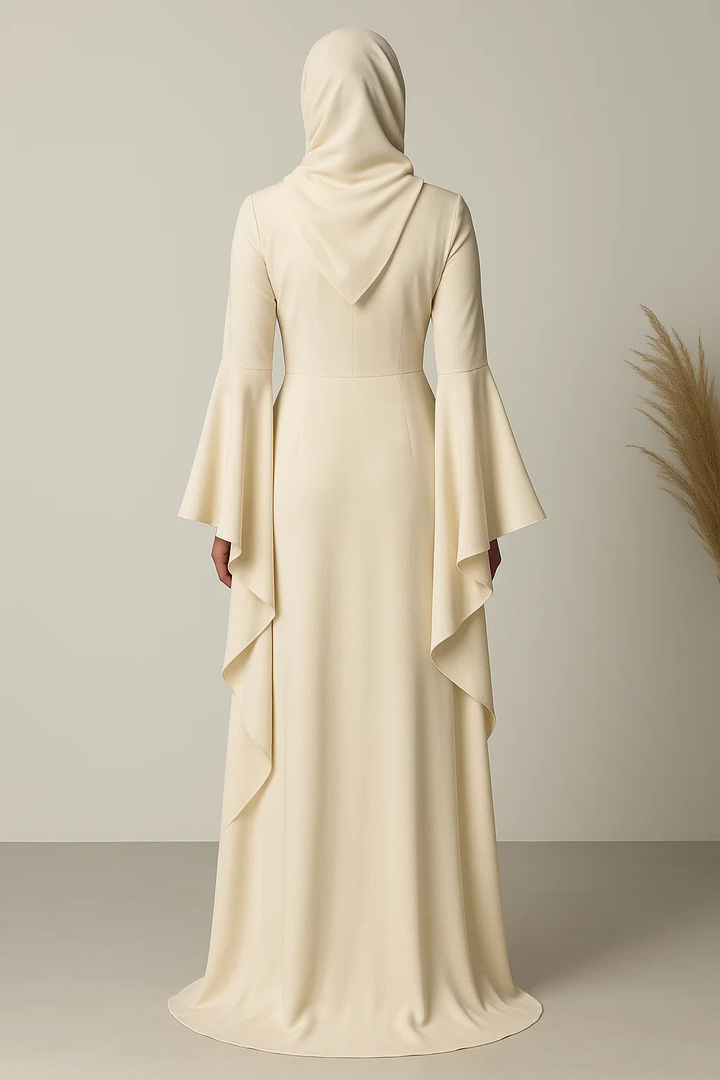 Flared Sleeve Maxi Dress – Ivory