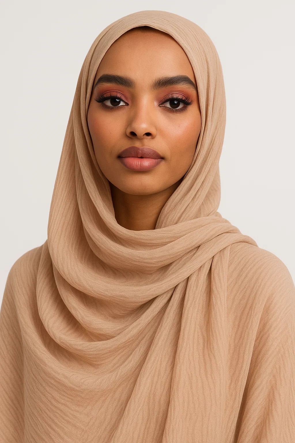 Textured Nylon Hijab – Nude
